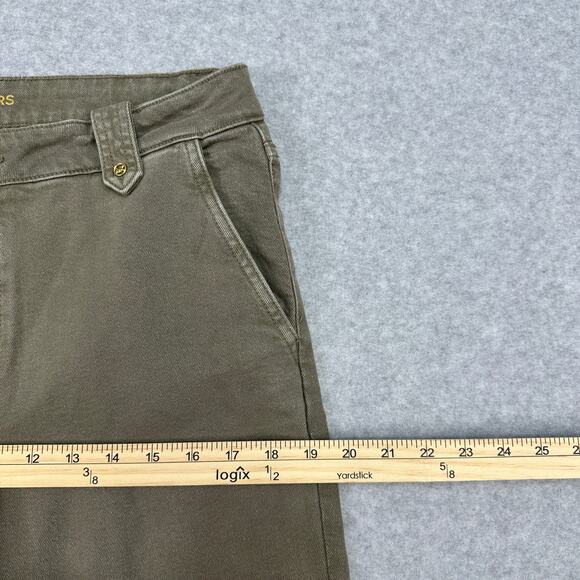 Michael Kors Chino Pants WMNS 10 Olive Green Straight Leg High Rise QS49055E9U - Picture 13 of 16
